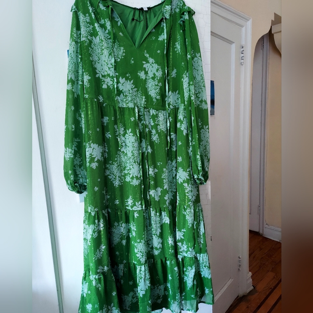 Green Floral Women's Dress Sugarlips Size M